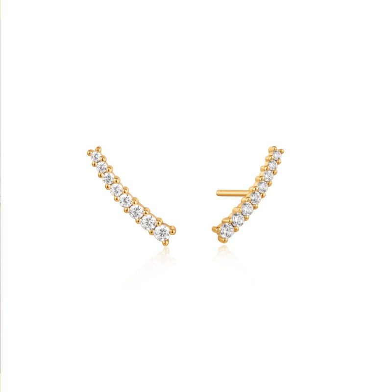 Σκουλαρίκι Gold Glam Crawler Stud Earrings