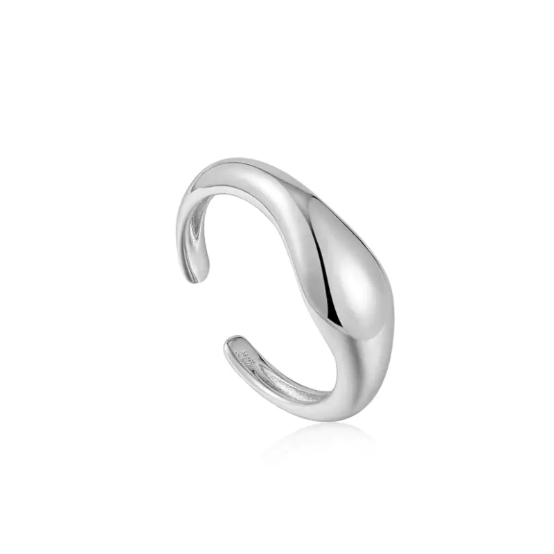 Silver Wave Adjustable Ring R044-02H